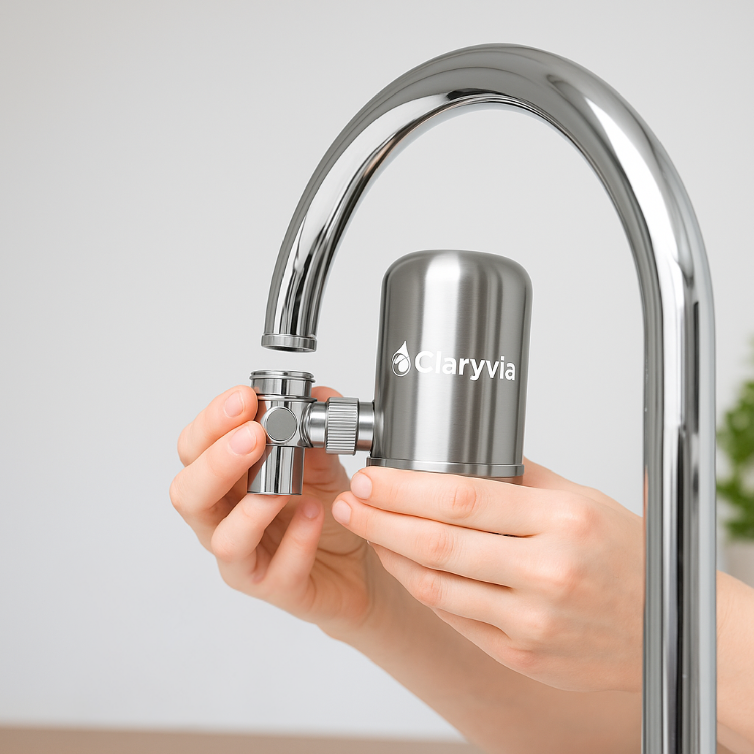 Claryvia® – Filtre Robinet Inox + 1 An de Cartouches Incluses